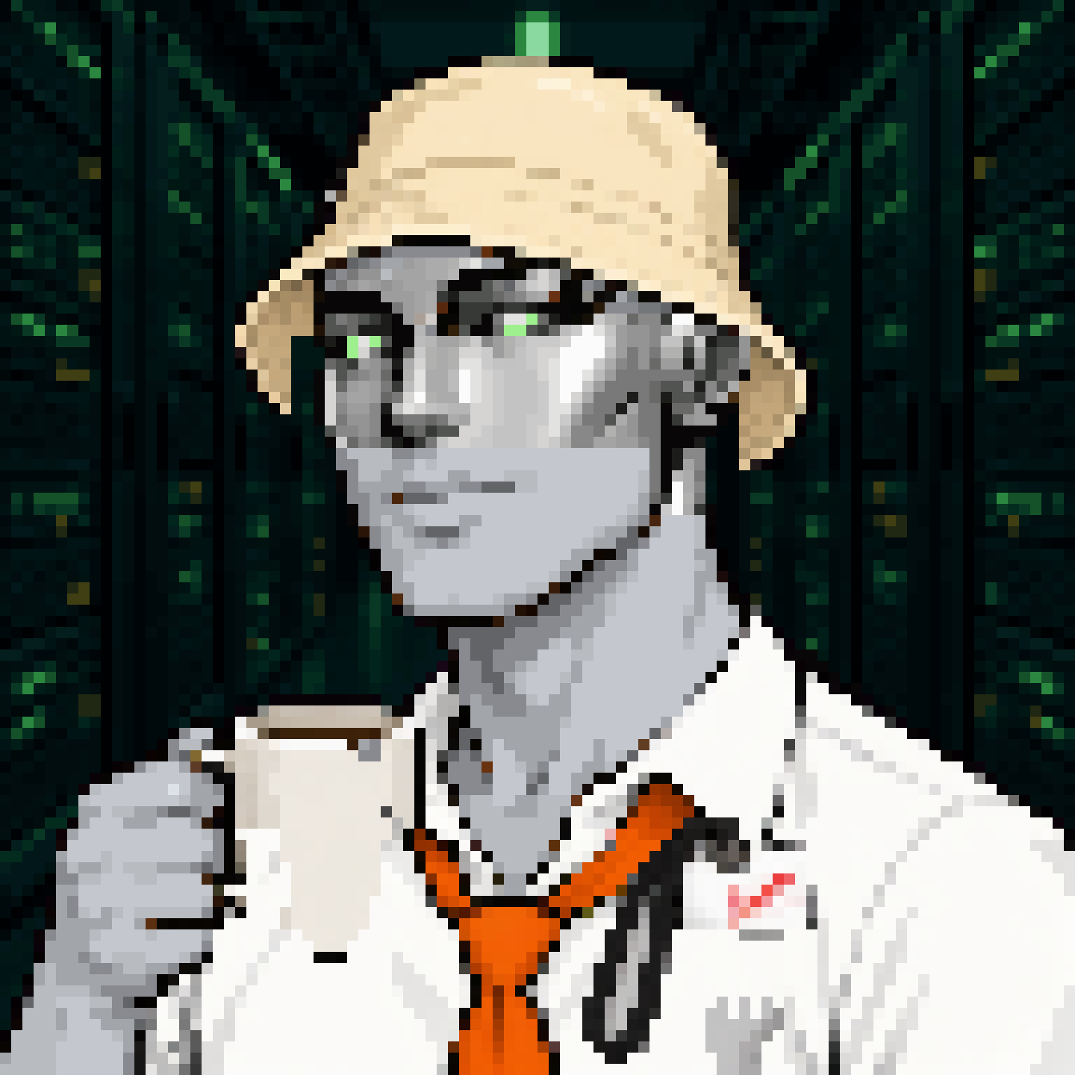 EX-EMPLOYEE 3141, Unit 3141, a pixel portrait.