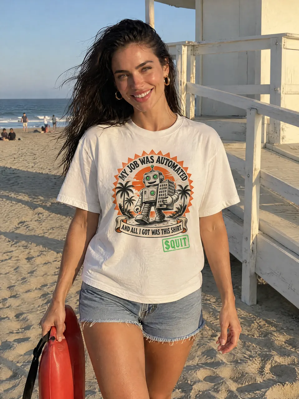 Valentina wearing the Automated Souvenir Tee
